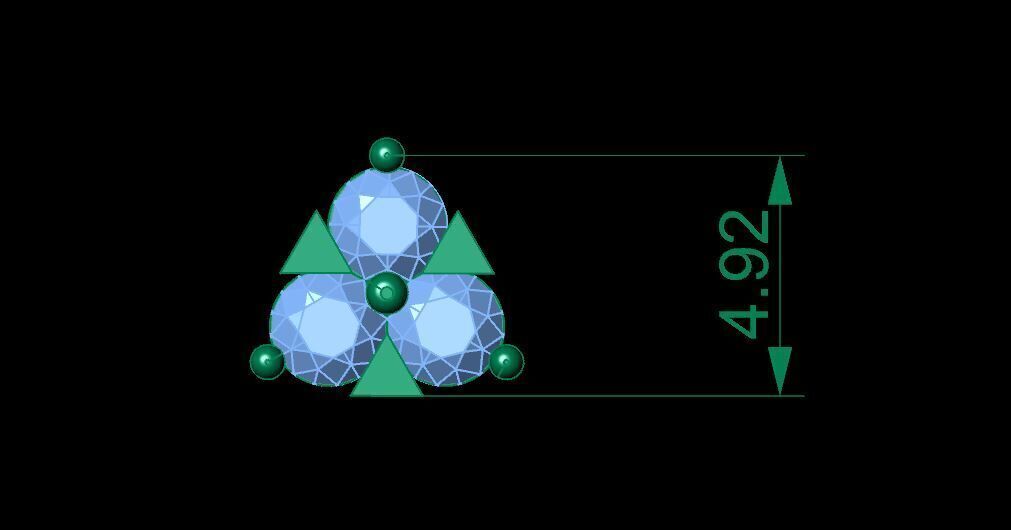 Triangle Shape Diamond Nose Pin 3D print model_3