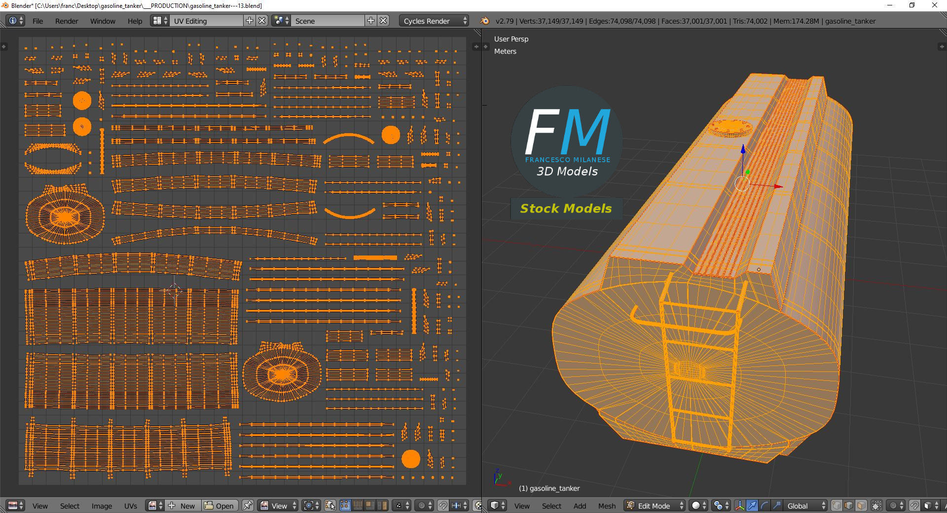 Gasoline tanker 3D model_10