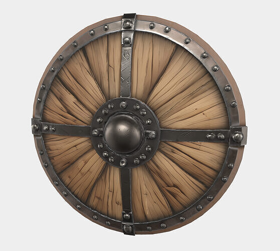 Wooden viking shield Free 3D model