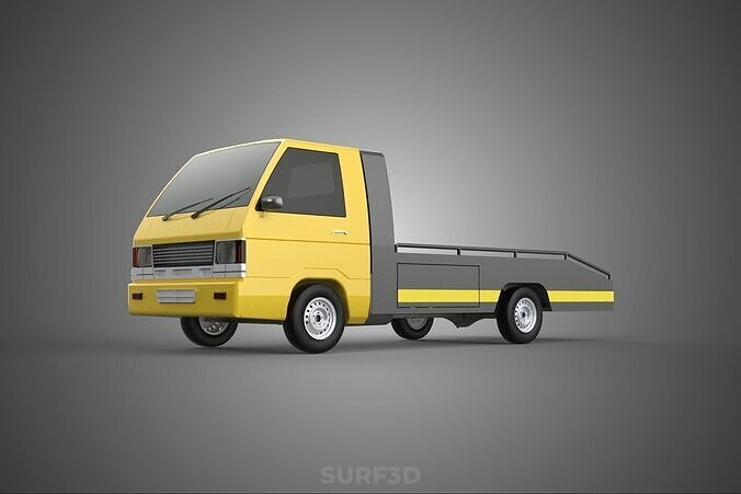 FLATBED TOW TRUCK CAR CARRIER PARKED RECOVERY SERVICE PICK UP 3D model
