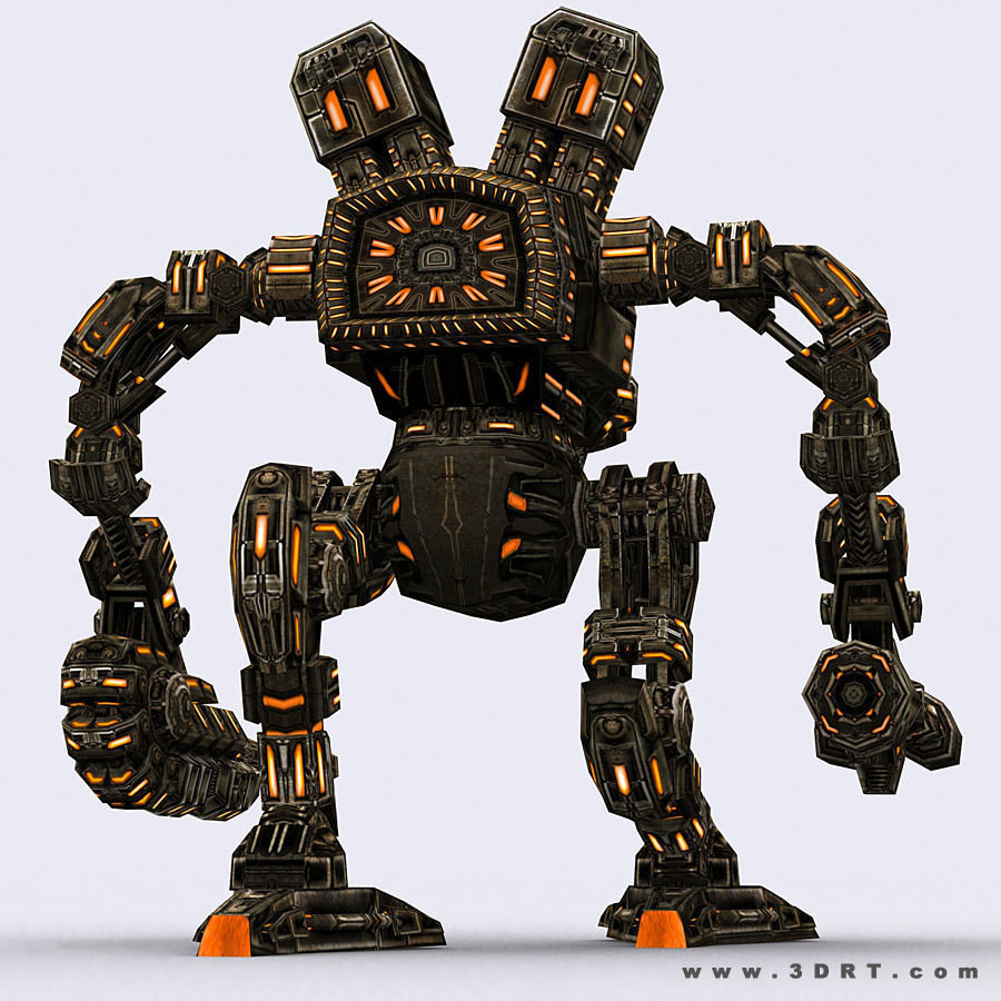 3DRT - Robots mech modular construction kit Low-poly 3D model_39
