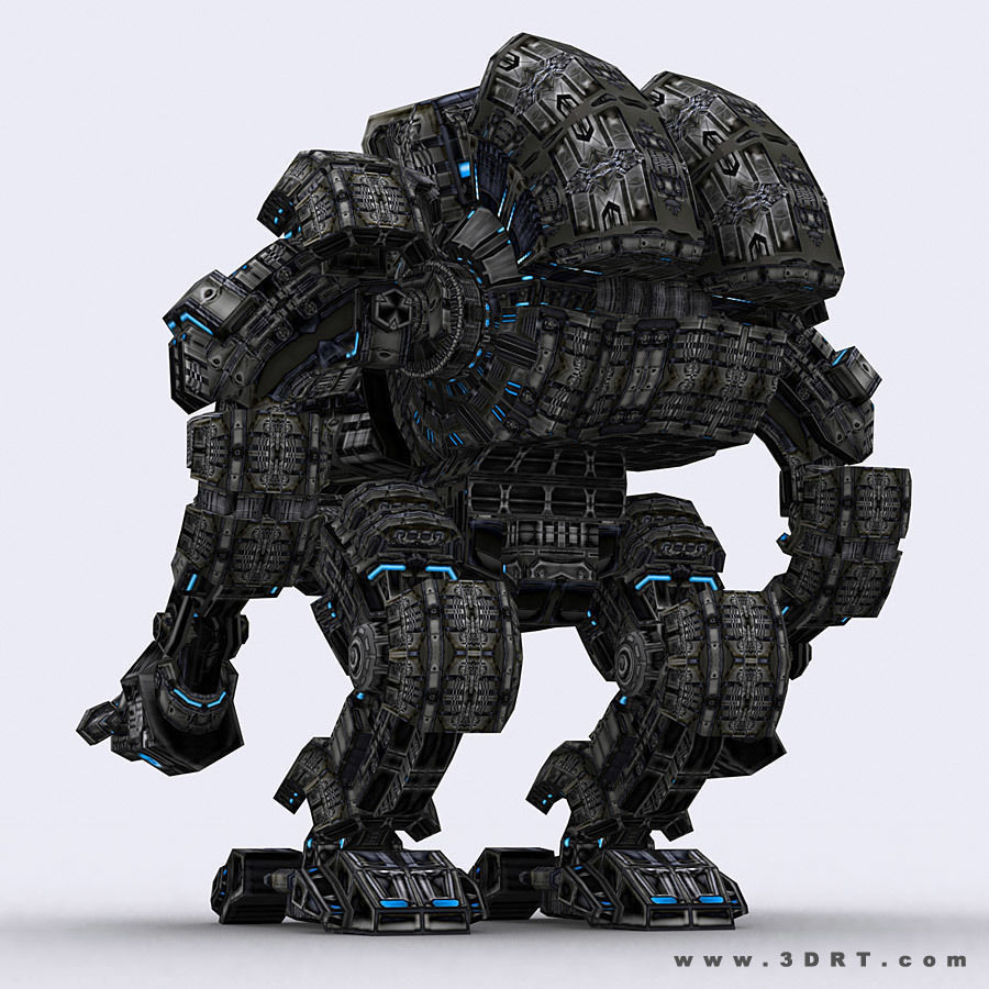 3DRT - Robots mech modular construction kit Low-poly 3D model_9