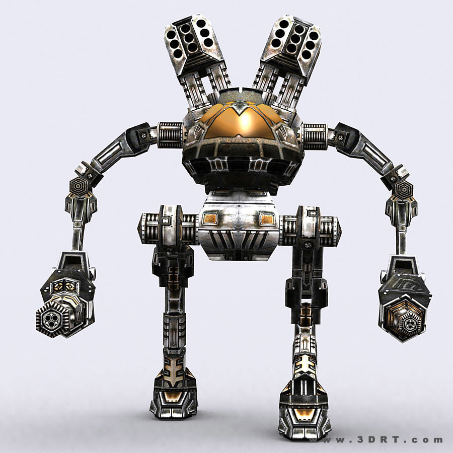 3DRT - Robots mech modular construction kit Low-poly 3D model_38