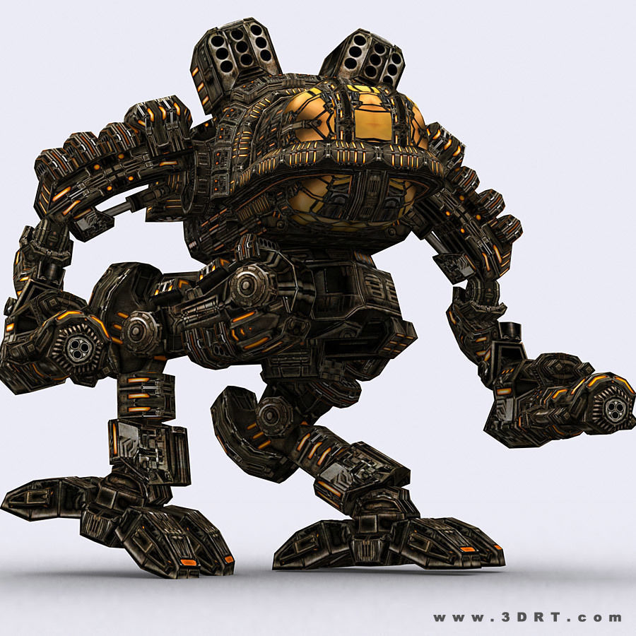 3DRT - Robots mech modular construction kit Low-poly 3D model_16