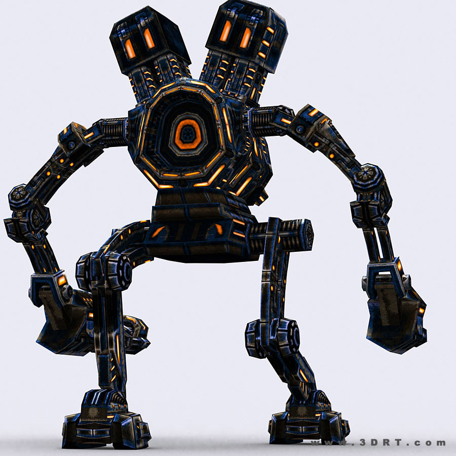 3DRT - Robots mech modular construction kit Low-poly 3D model_46