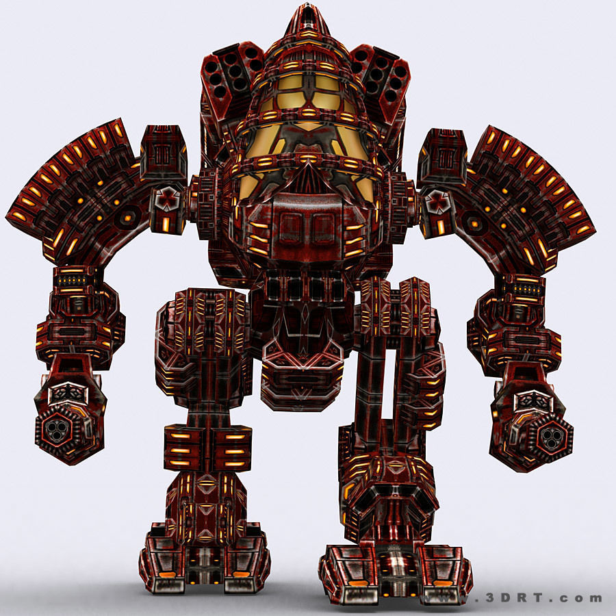 3DRT - Robots mech modular construction kit Low-poly 3D model_5