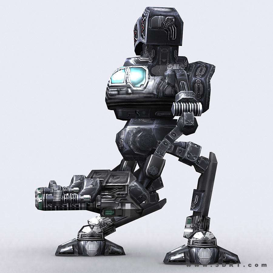 3DRT - Robots mech modular construction kit Low-poly 3D model_43