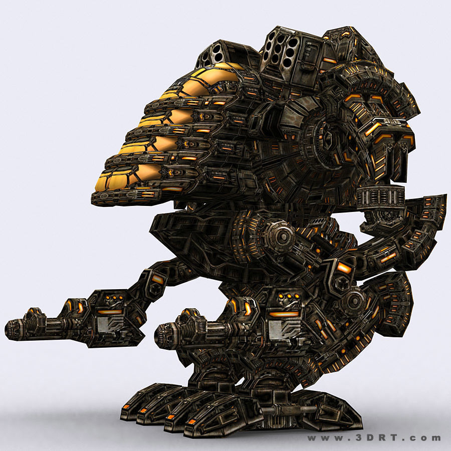 3DRT - Robots mech modular construction kit Low-poly 3D model_6