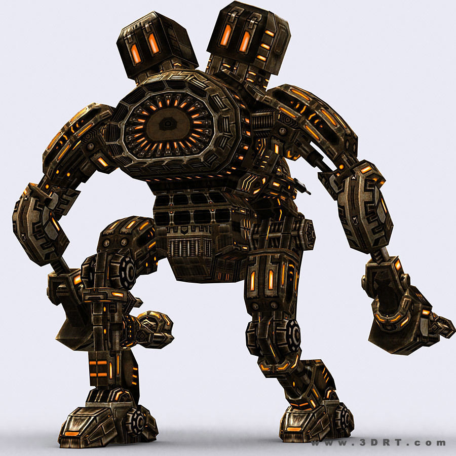 3DRT - Robots mech modular construction kit Low-poly 3D model_27