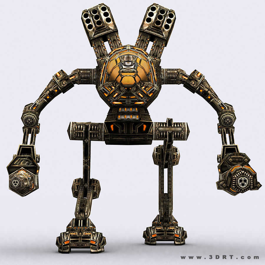 3DRT - Robots mech modular construction kit Low-poly 3D model_44