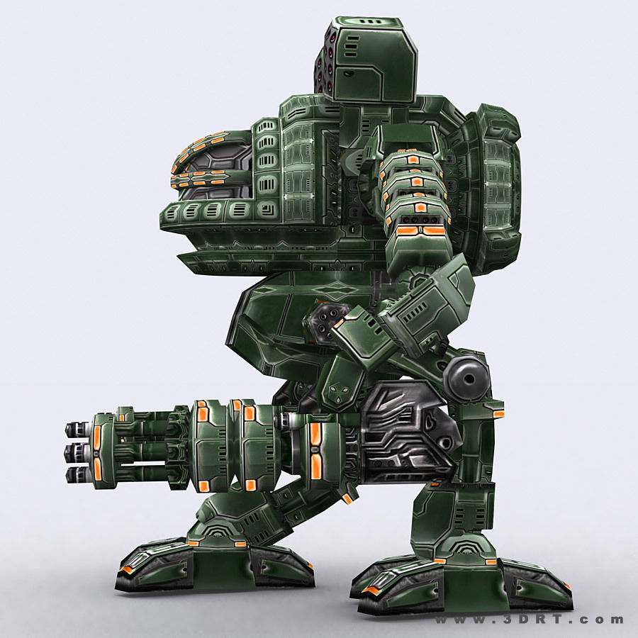 3DRT - Robots mech modular construction kit Low-poly 3D model_23