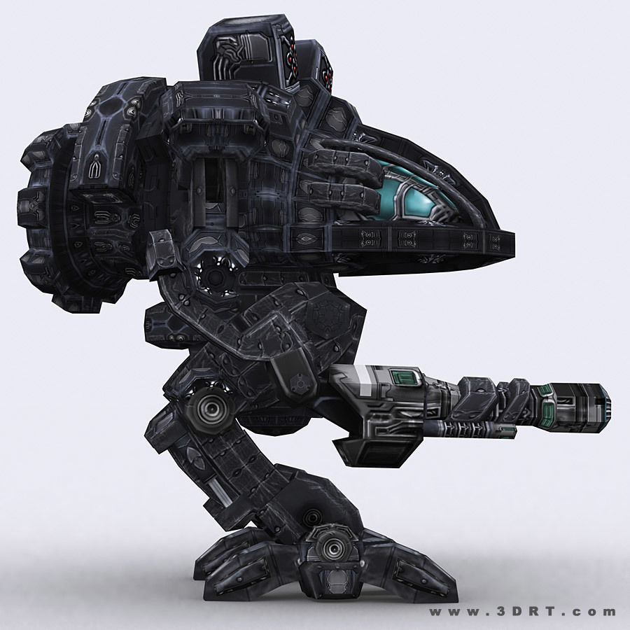 3DRT - Robots mech modular construction kit Low-poly 3D model_20