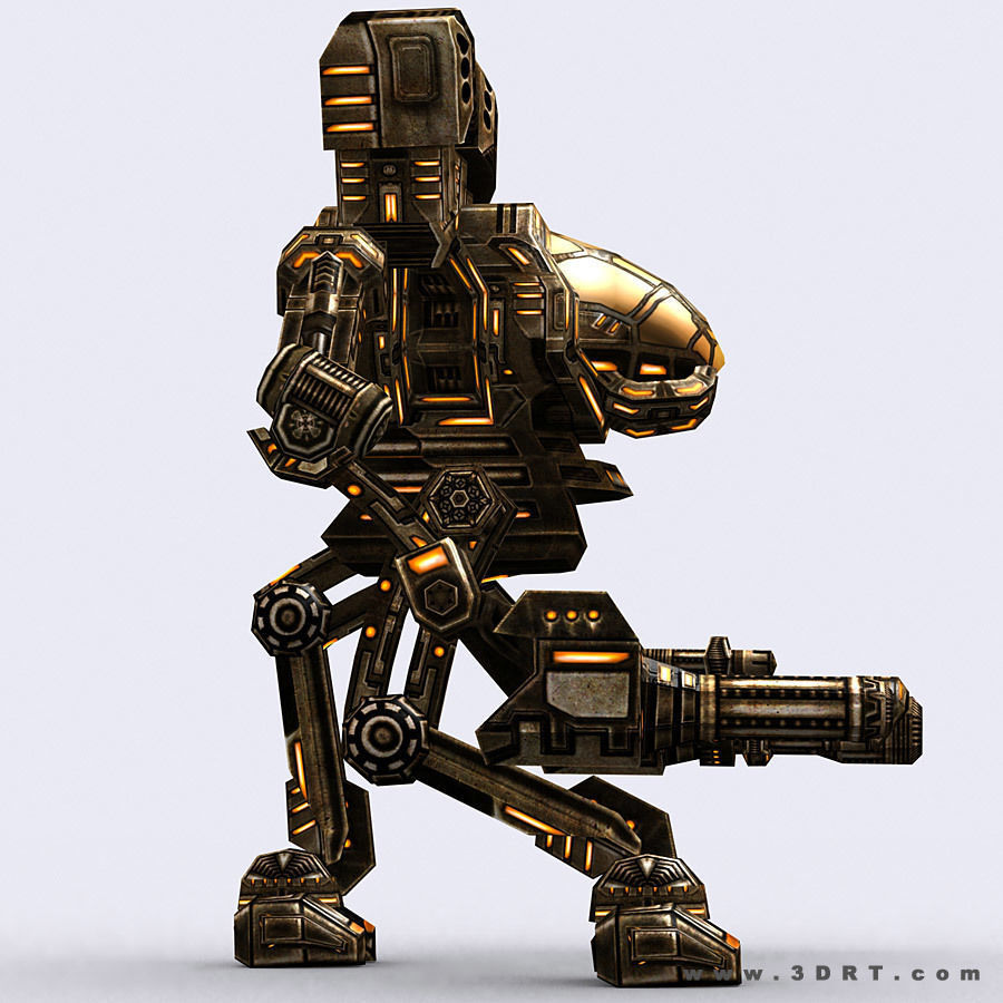 3DRT - Robots mech modular construction kit Low-poly 3D model_45