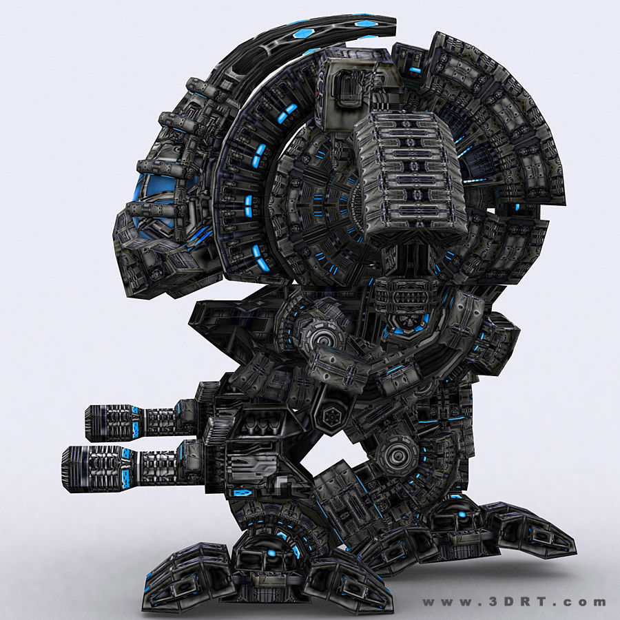 3DRT - Robots mech modular construction kit Low-poly 3D model_2