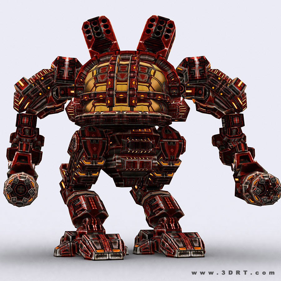 3DRT - Robots mech modular construction kit Low-poly 3D model_14