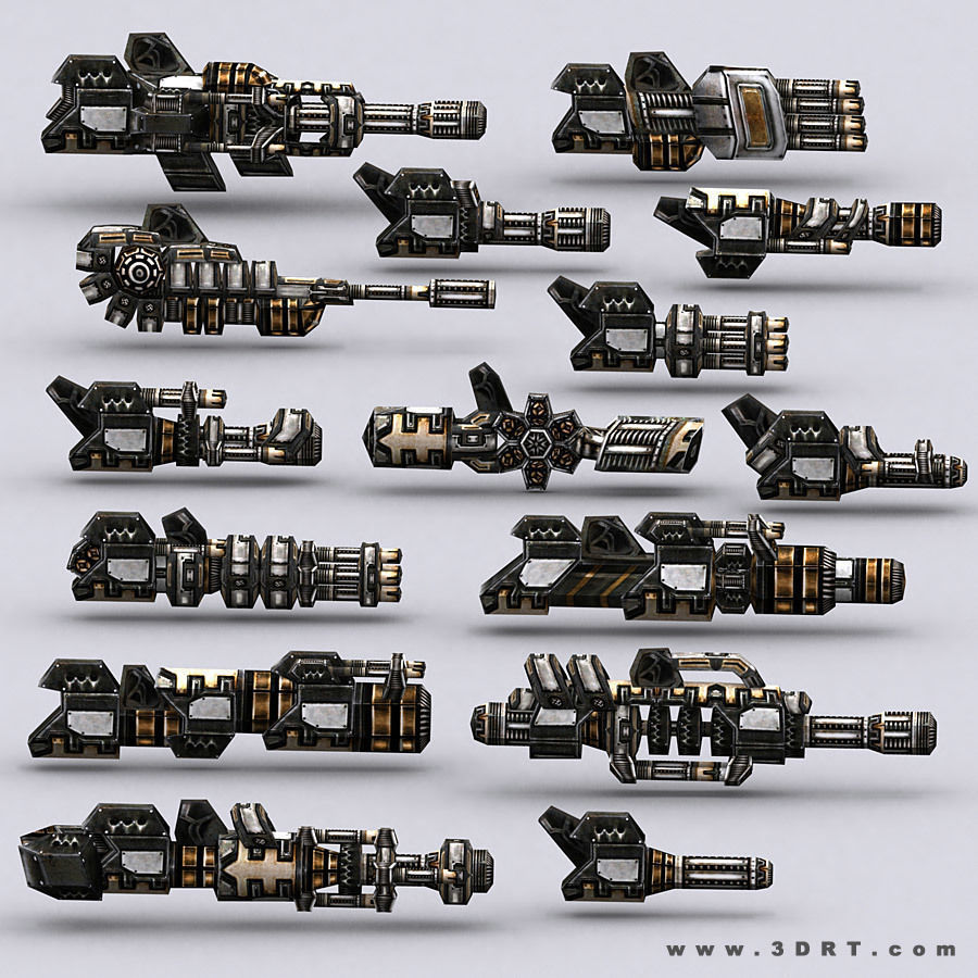 3DRT - Robots mech modular construction kit Low-poly 3D model_49