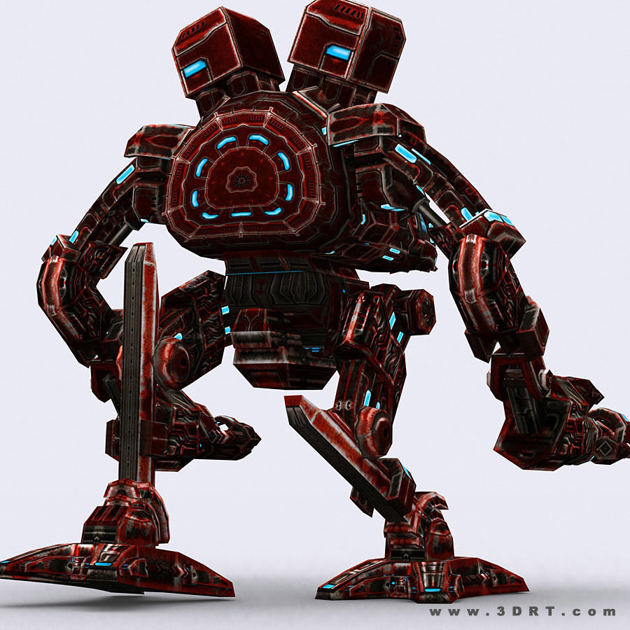 3DRT - Robots mech modular construction kit Low-poly 3D model_34