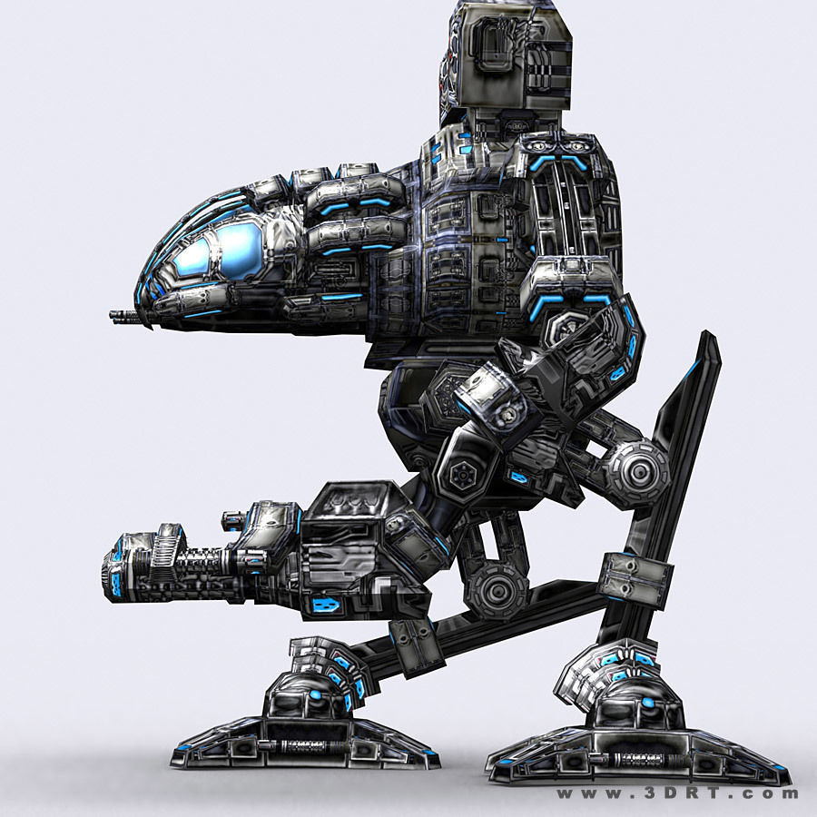 3DRT - Robots mech modular construction kit Low-poly 3D model_33