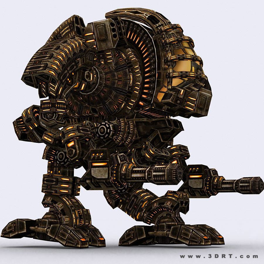 3DRT - Robots mech modular construction kit Low-poly 3D model_3