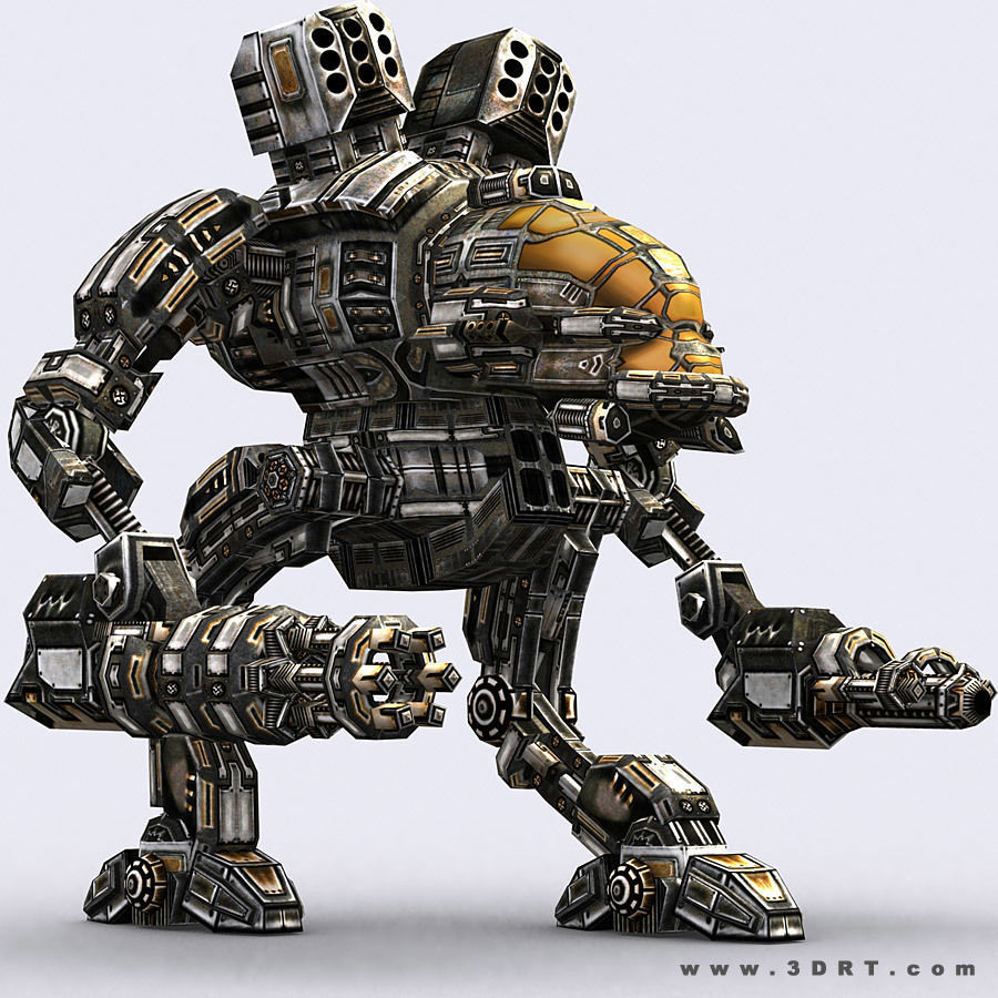 3DRT - Robots mech modular construction kit Low-poly 3D model_26