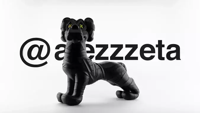 Kaws Black Zooth Neightborhood Textured Low-poly 3D model
