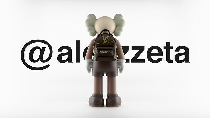 Kaws LV BackPack Louis Vuitton Textured Low-poly 3D model