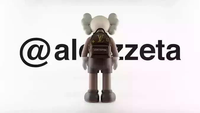 Kaws LV BackPack Louis Vuitton Textured Low-poly 3D model