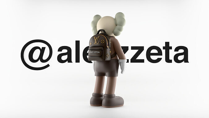 Kaws LV BackPack Louis Vuitton Textured for Print 3D print model
