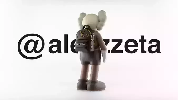 Kaws LV BackPack Louis Vuitton Textured for Print