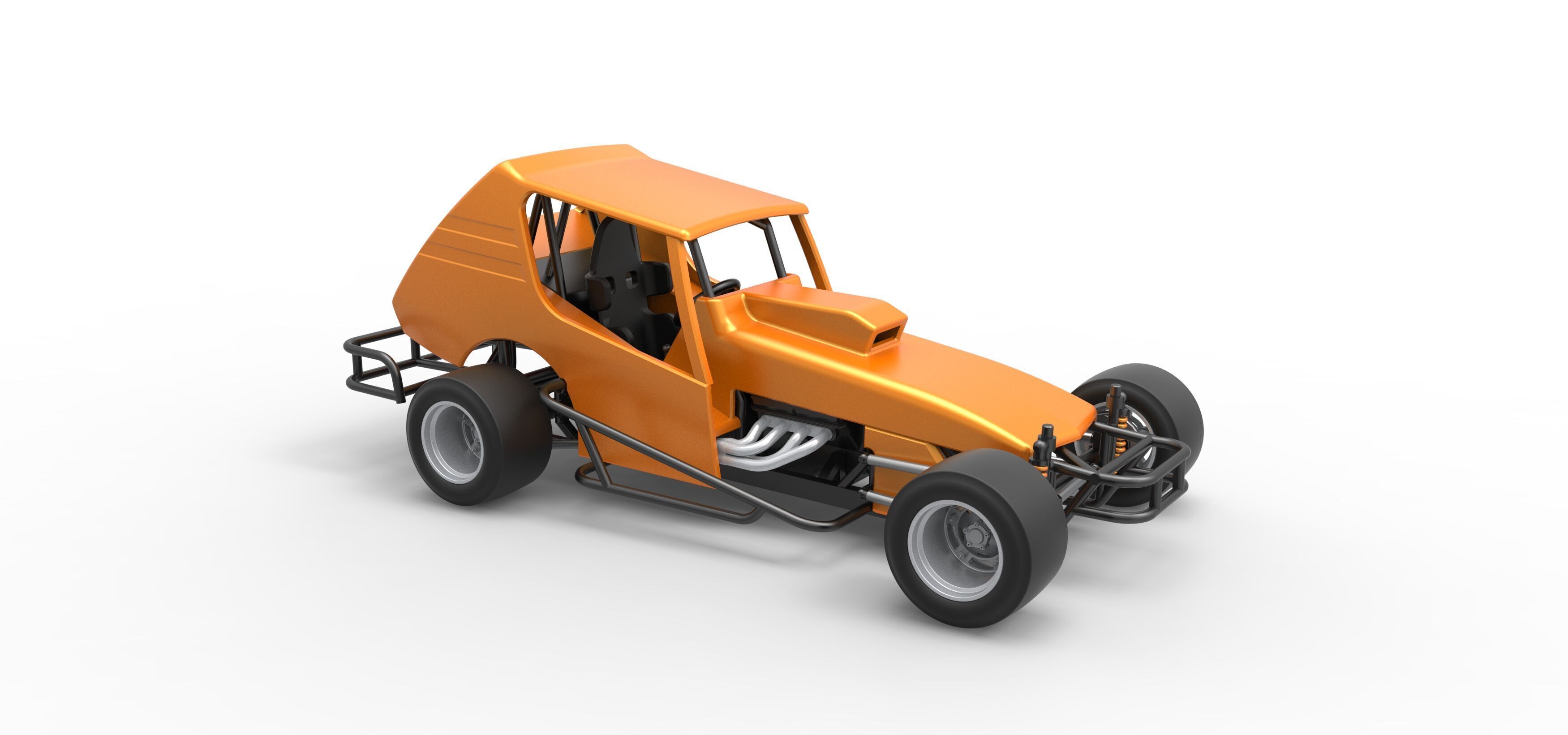 Vintage Asphalt Modified stock car V6 Scale 1 to 25 3D print model_21