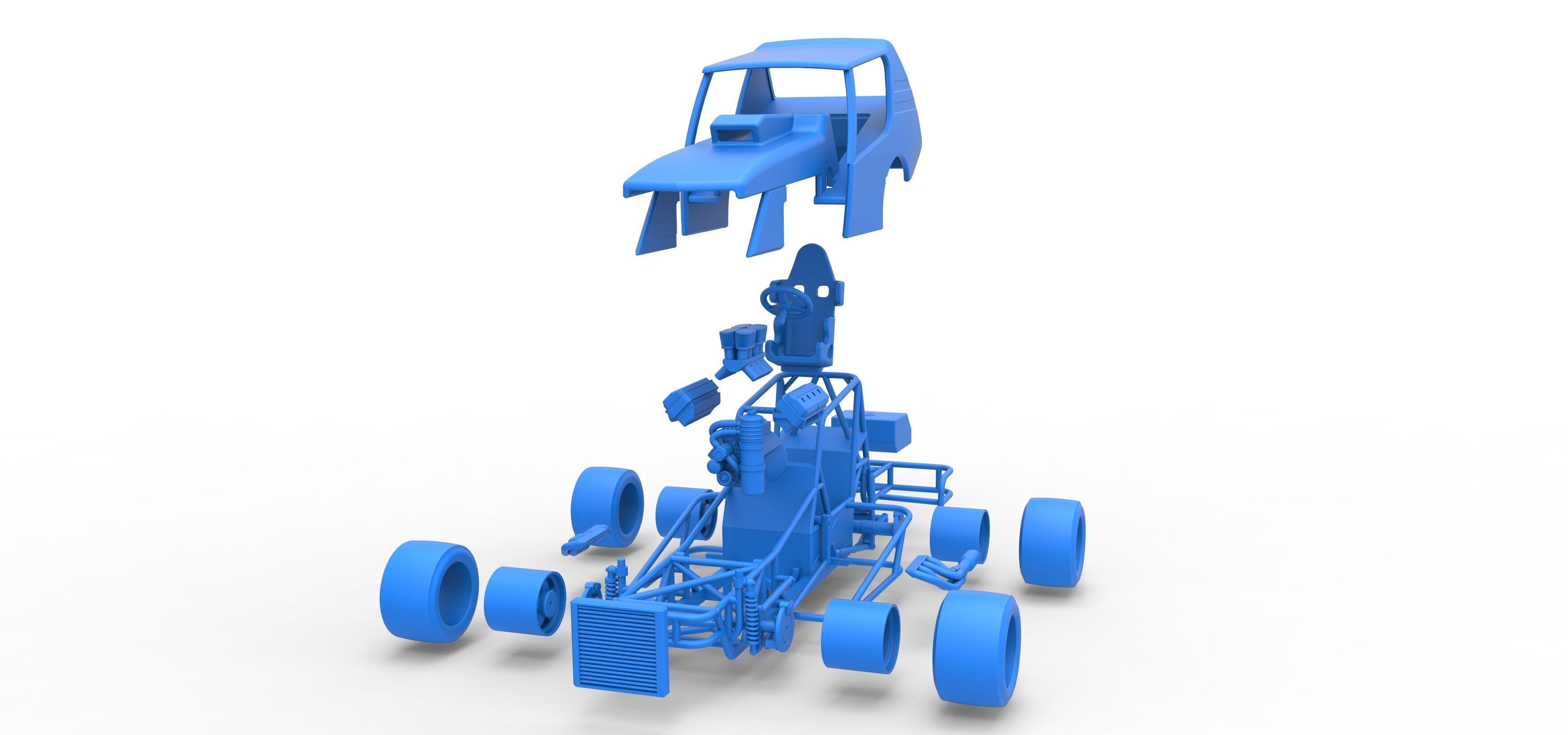 Vintage Asphalt Modified stock car V6 Scale 1 to 25 3D print model_41