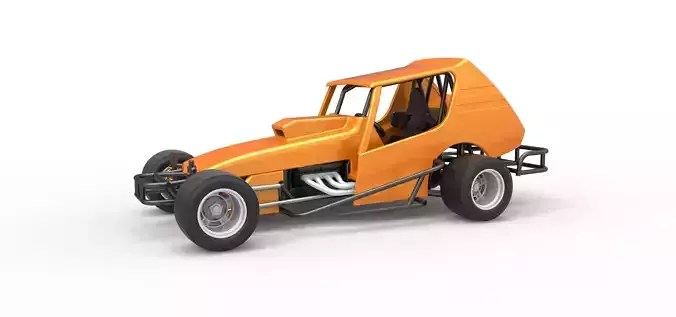 Vintage Asphalt Modified stock car V6 Scale 1 to 25 3D print model