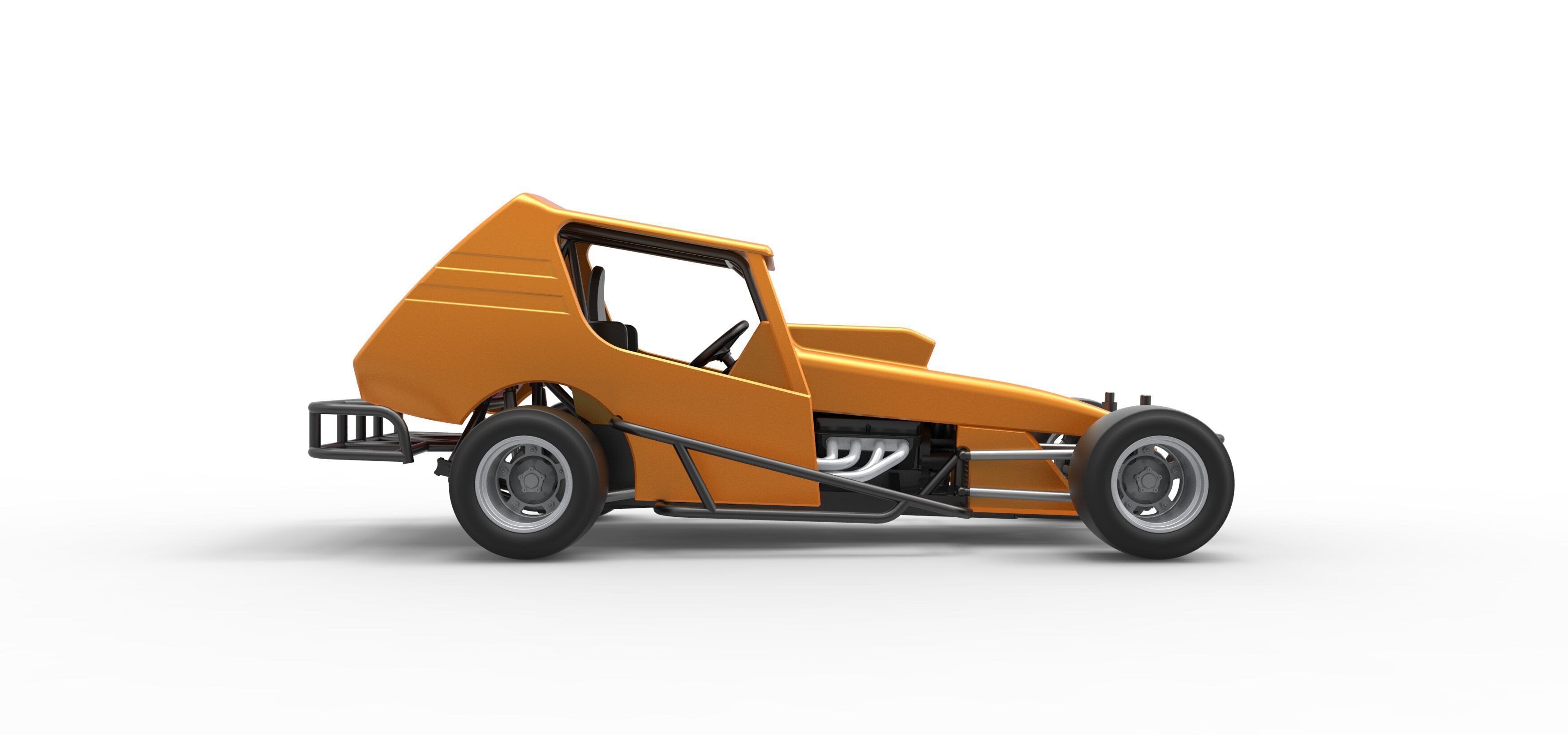 Vintage Asphalt Modified stock car V6 Scale 1 to 25 3D print model_19