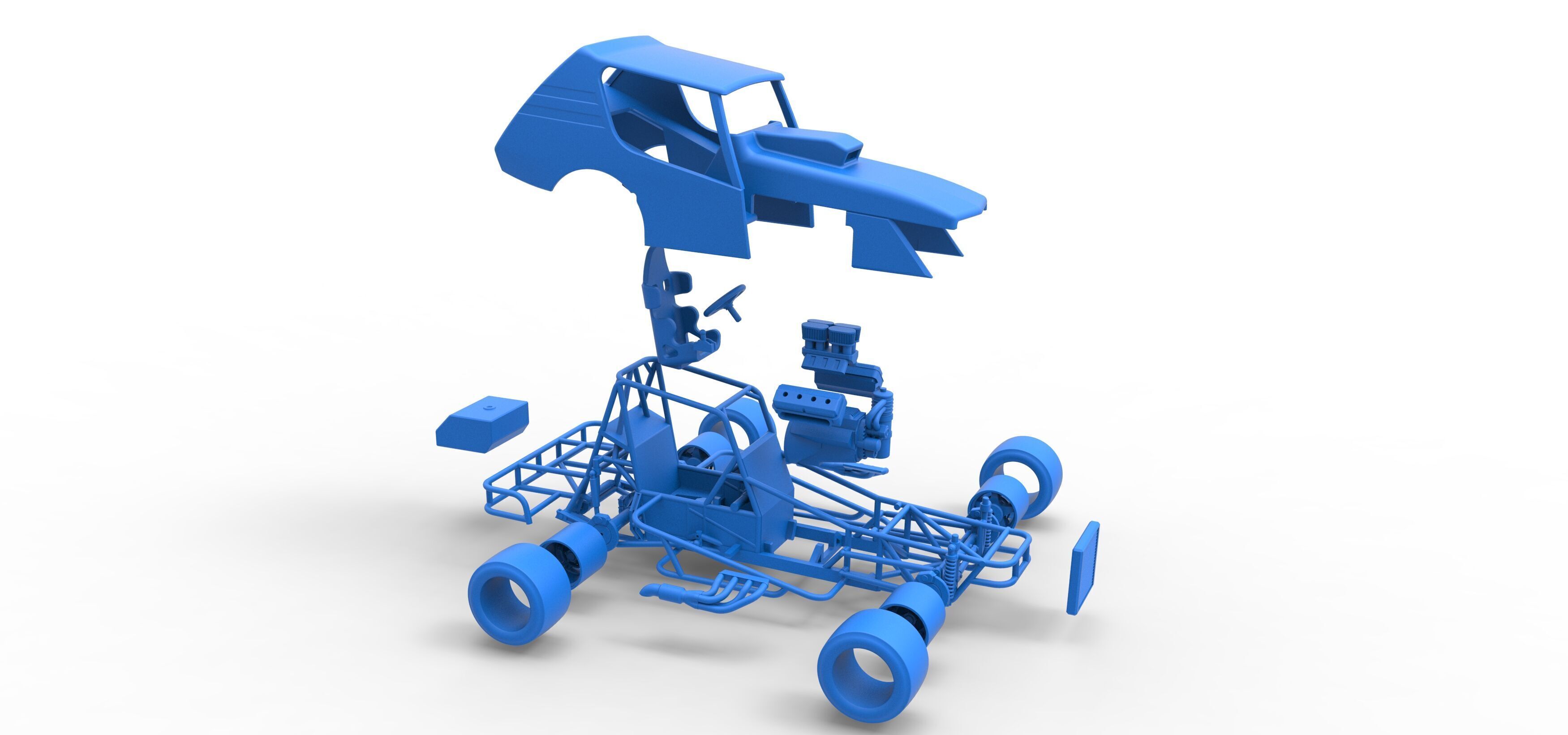 Vintage Asphalt Modified stock car V6 Scale 1 to 25 3D print model_48