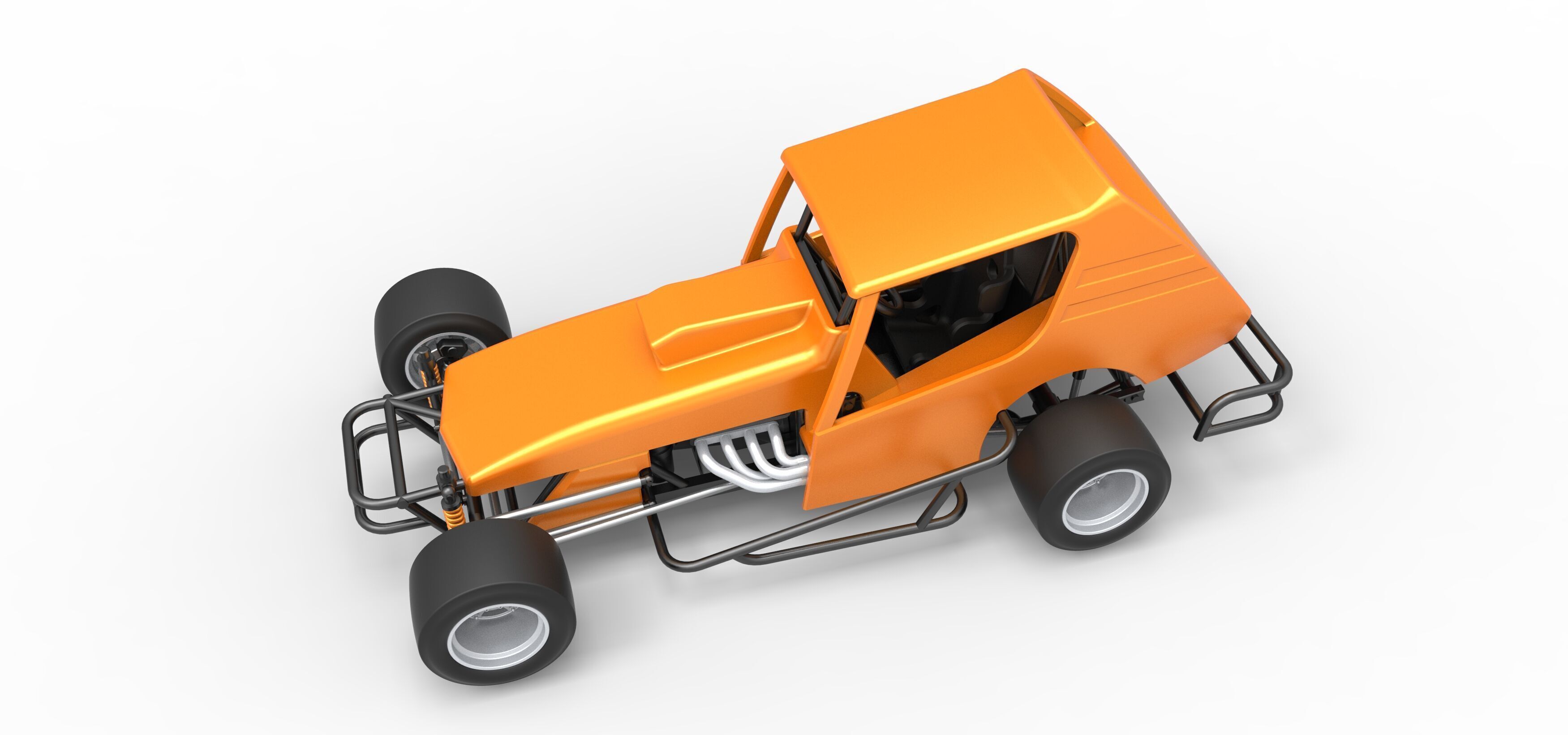 Vintage Asphalt Modified stock car V6 Scale 1 to 25 3D print model_4