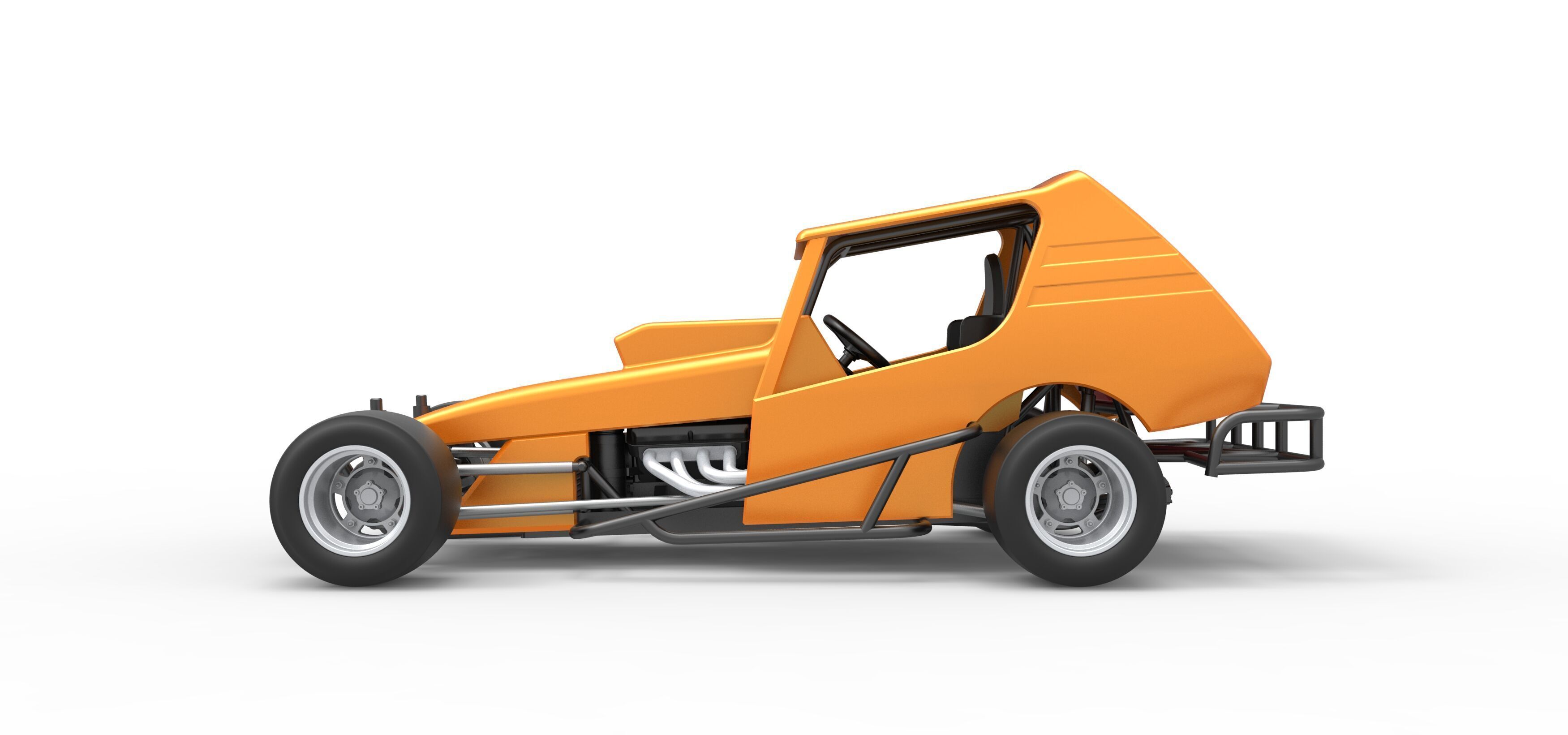 Vintage Asphalt Modified stock car V6 Scale 1 to 25 3D print model_9