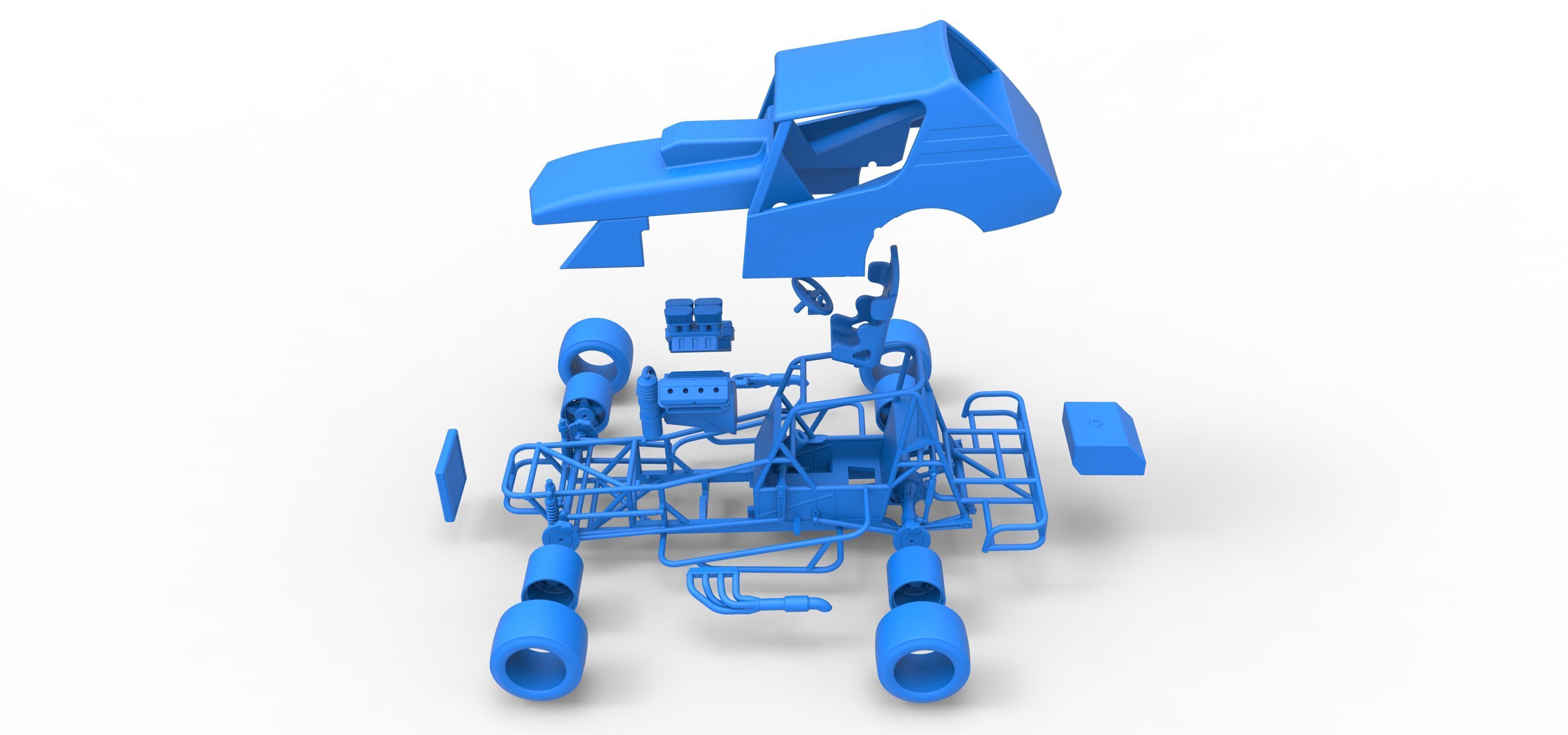 Vintage Asphalt Modified stock car V6 Scale 1 to 25 3D print model_43