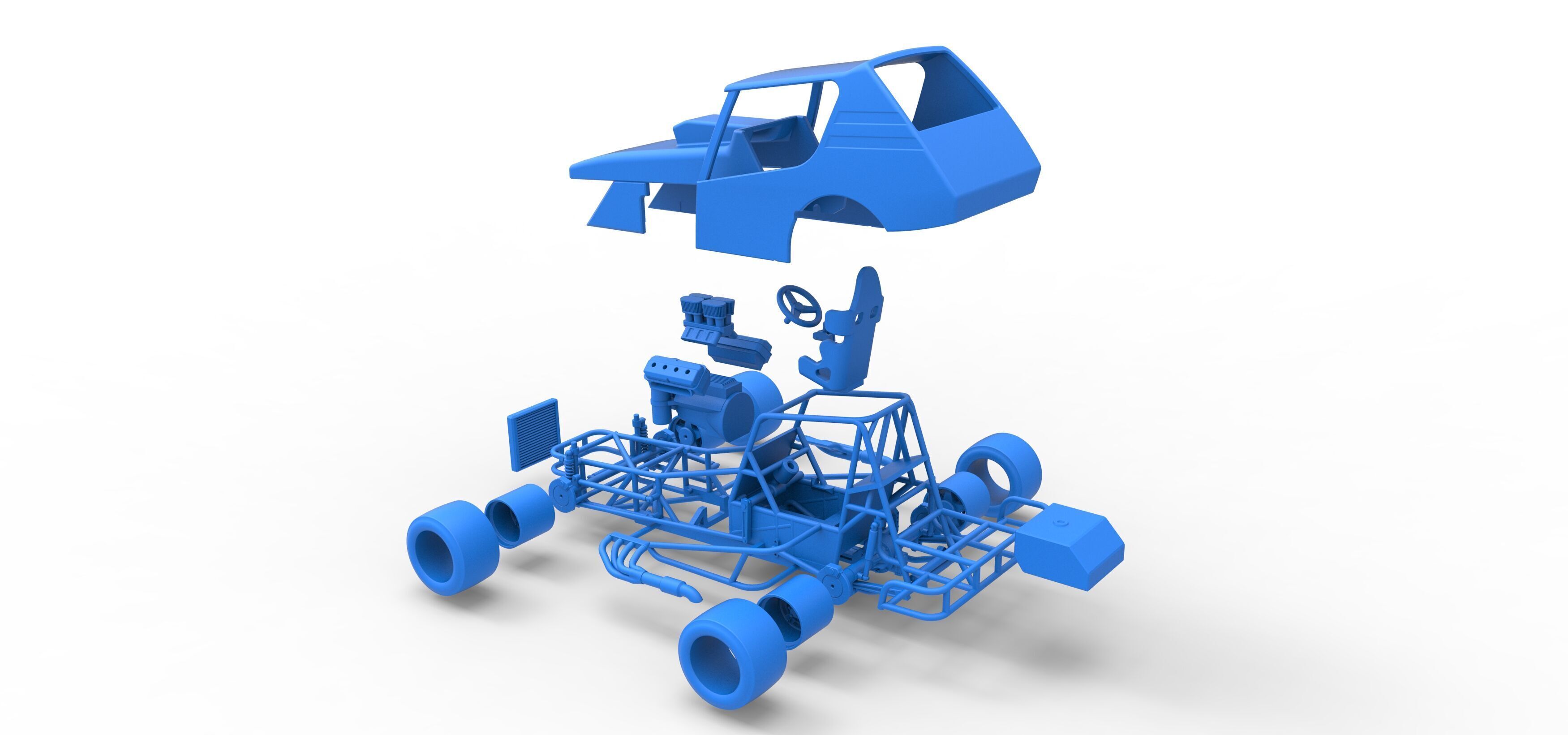 Vintage Asphalt Modified stock car V6 Scale 1 to 25 3D print model_44