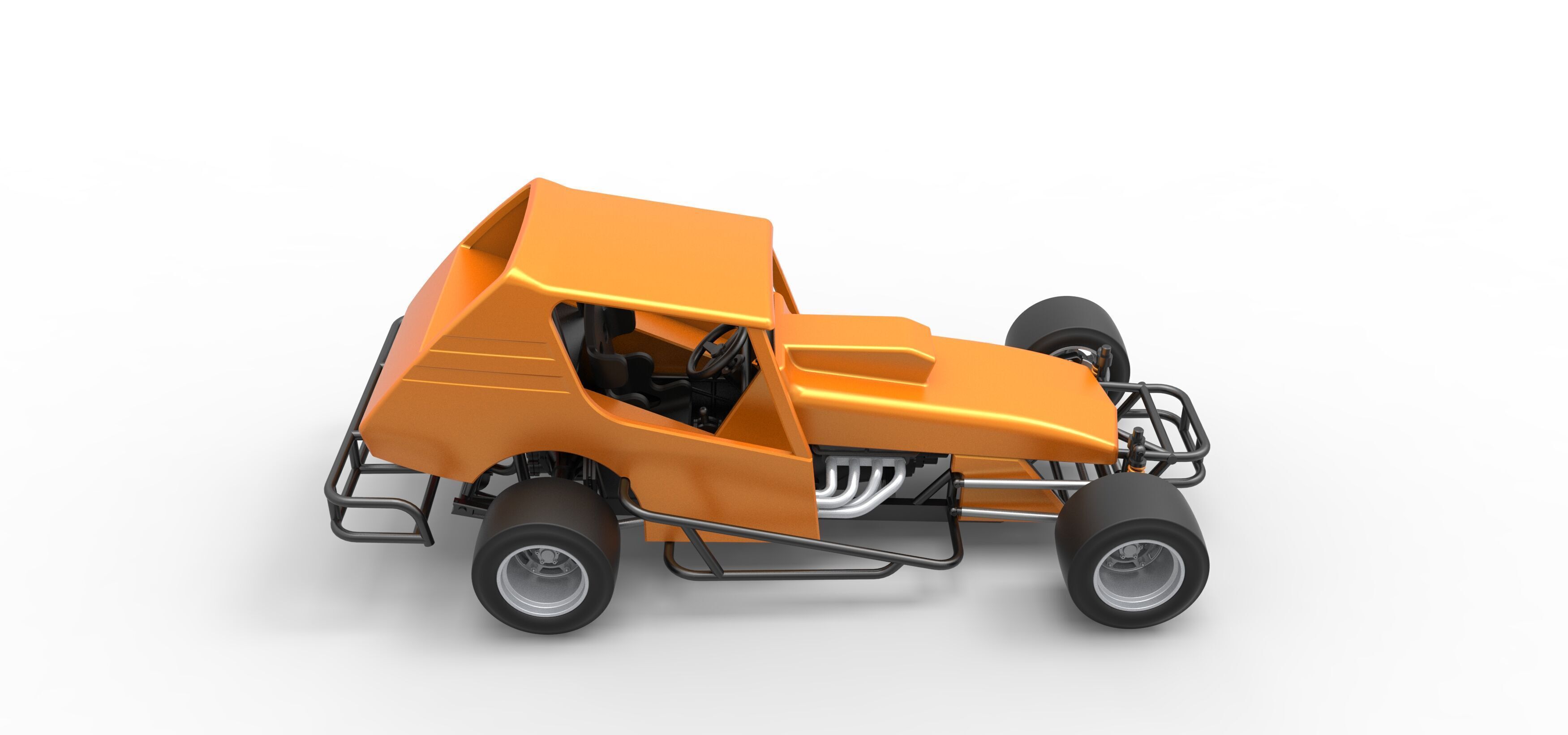 Vintage Asphalt Modified stock car V6 Scale 1 to 25 3D print model_20