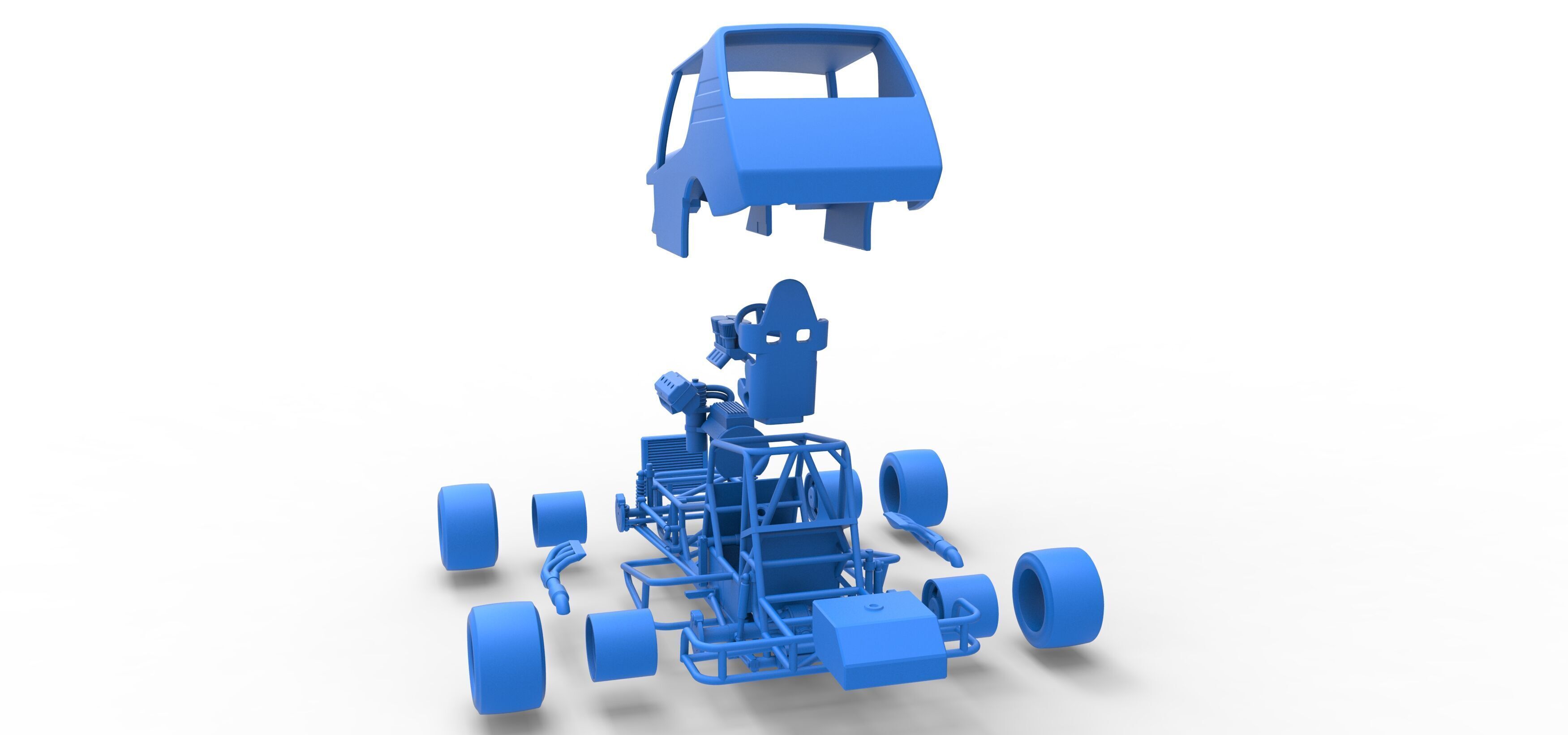 Vintage Asphalt Modified stock car V6 Scale 1 to 25 3D print model_45