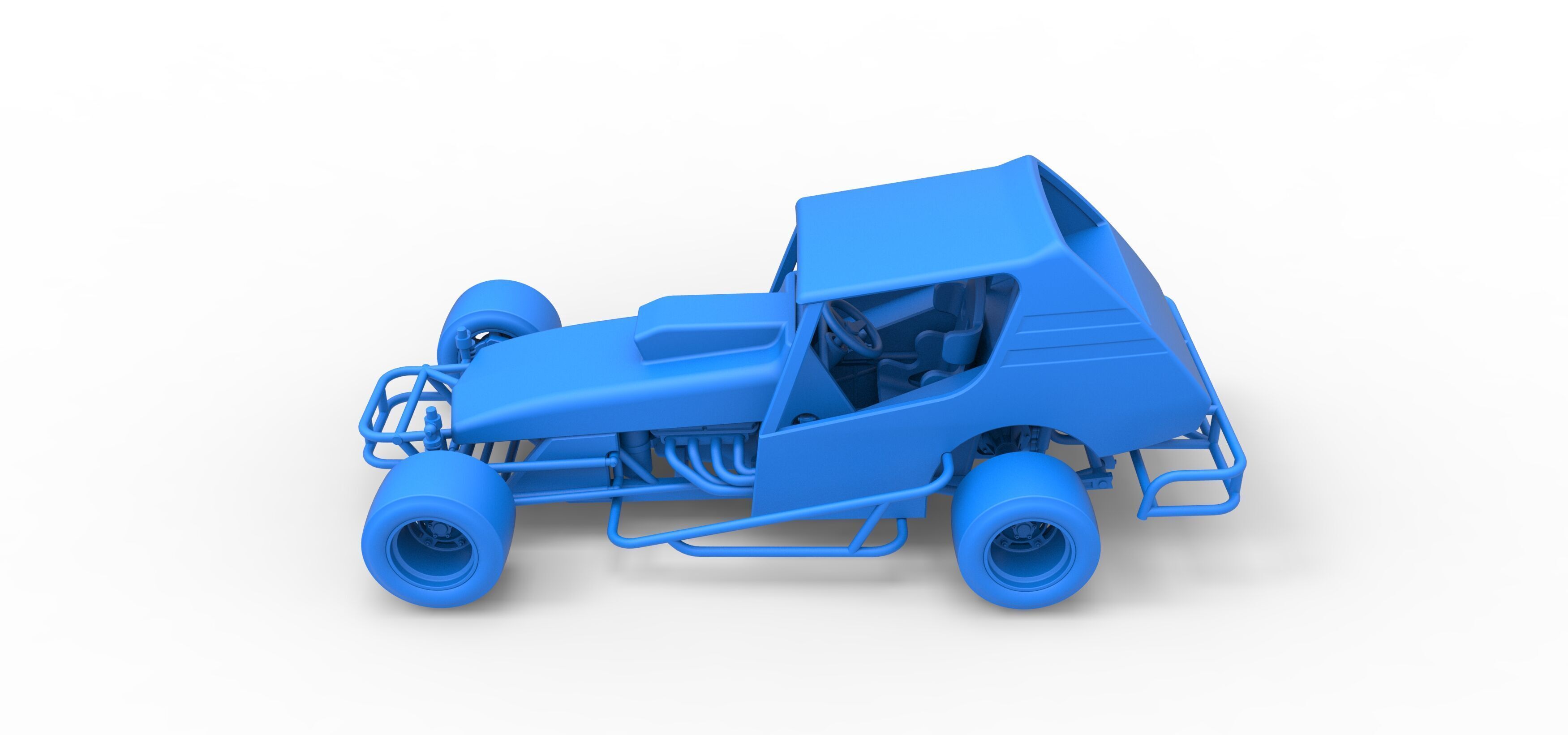 Vintage Asphalt Modified stock car V6 Scale 1 to 25 3D print model_31