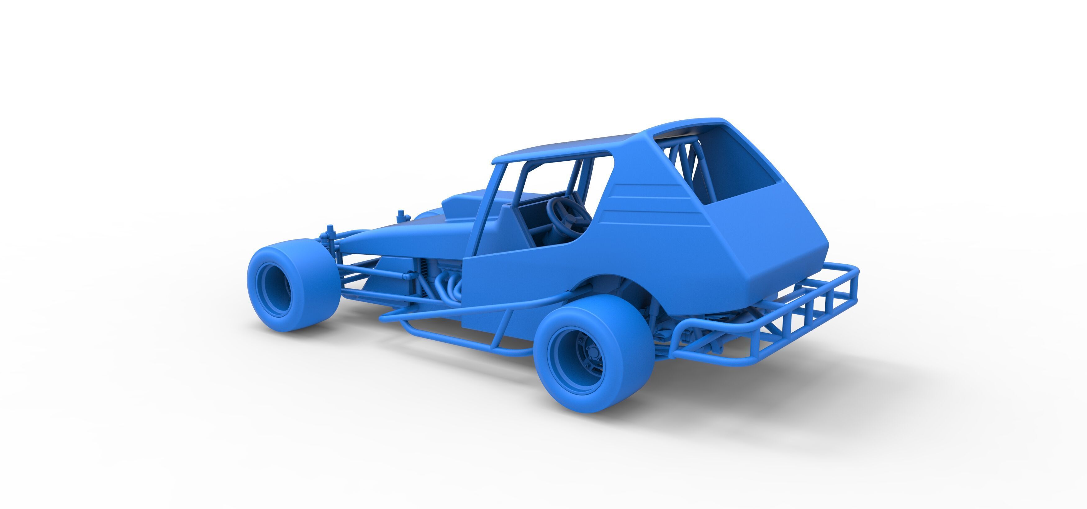 Vintage Asphalt Modified stock car V6 Scale 1 to 25 3D print model_33