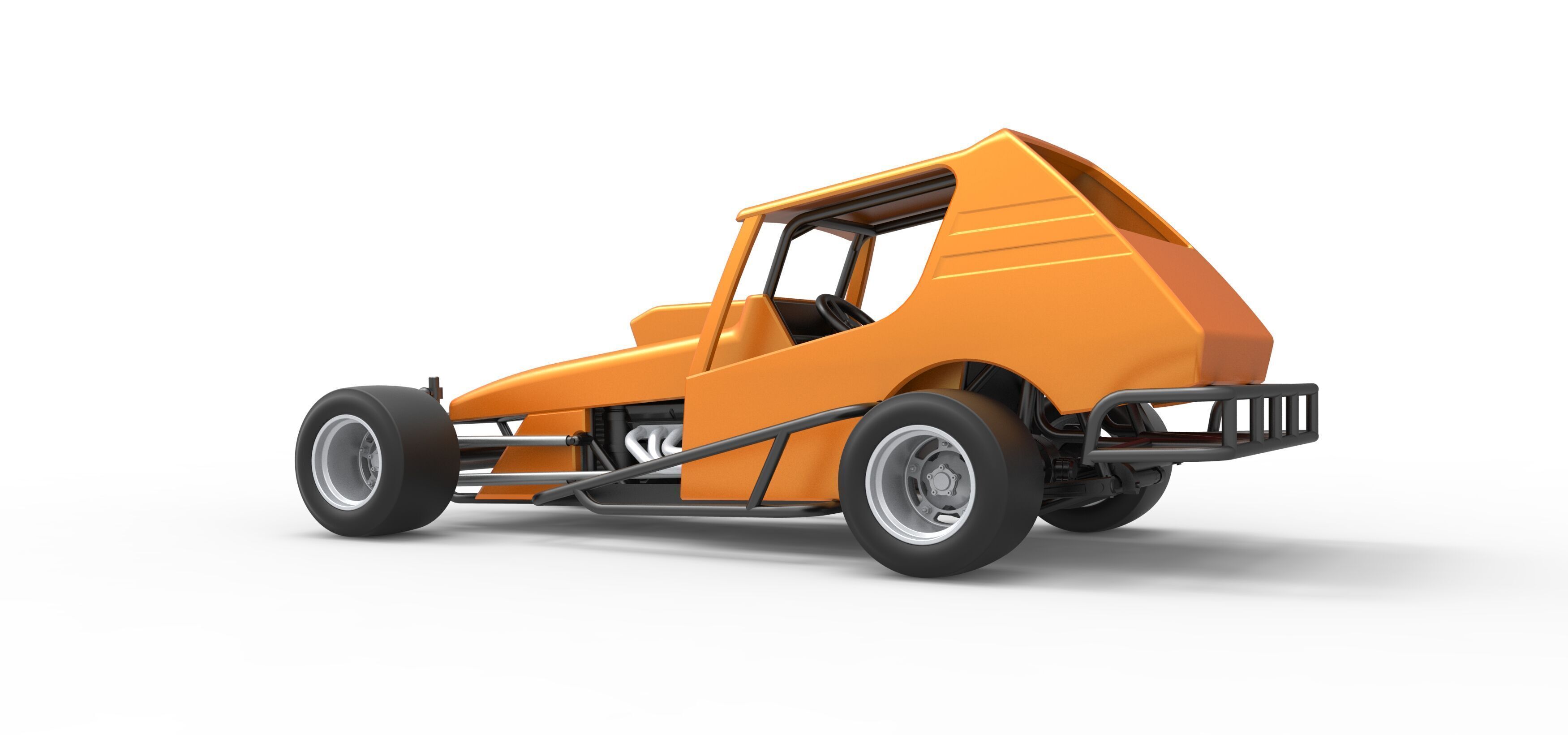 Vintage Asphalt Modified stock car V6 Scale 1 to 25 3D print model_13