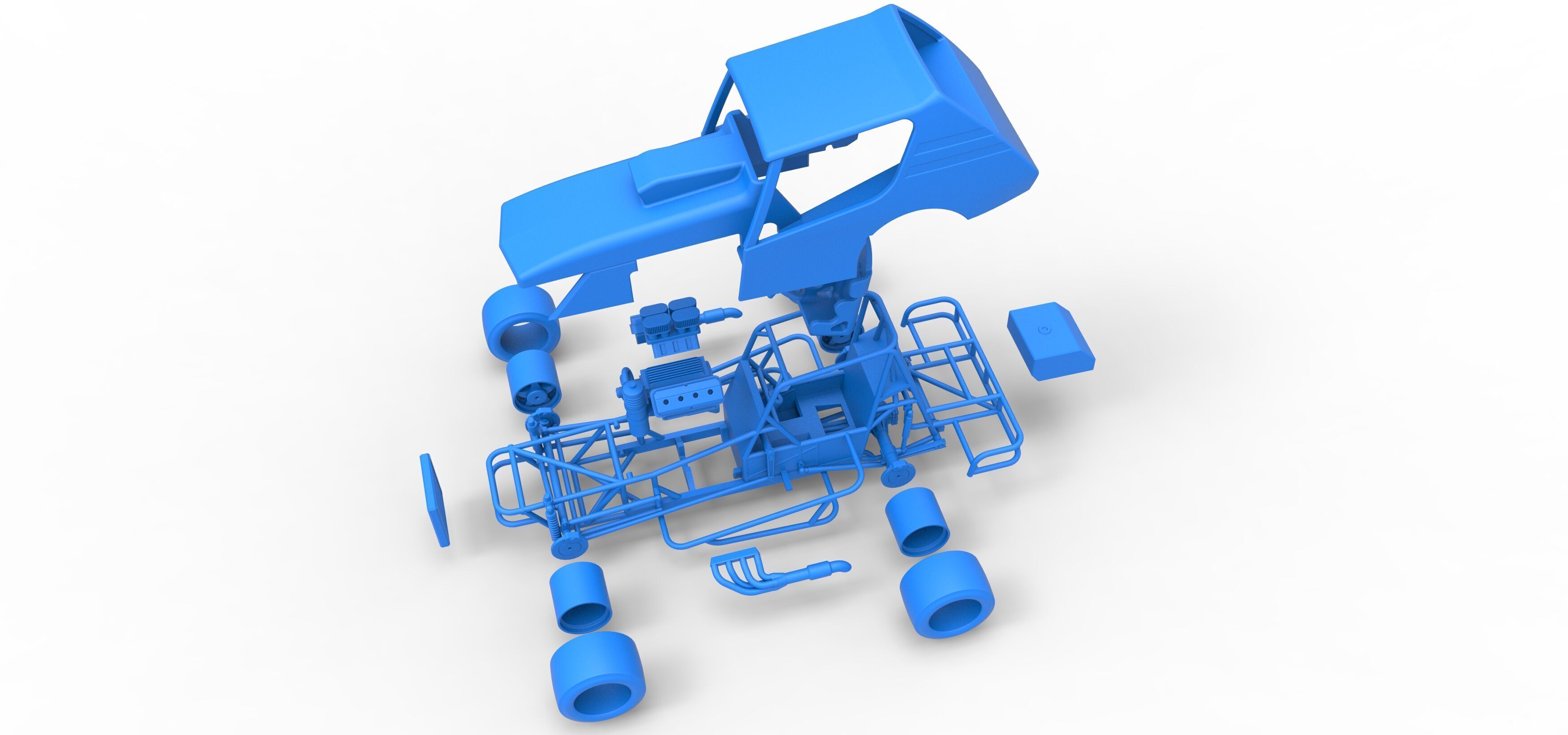 Vintage Asphalt Modified stock car V6 Scale 1 to 25 3D print model_40