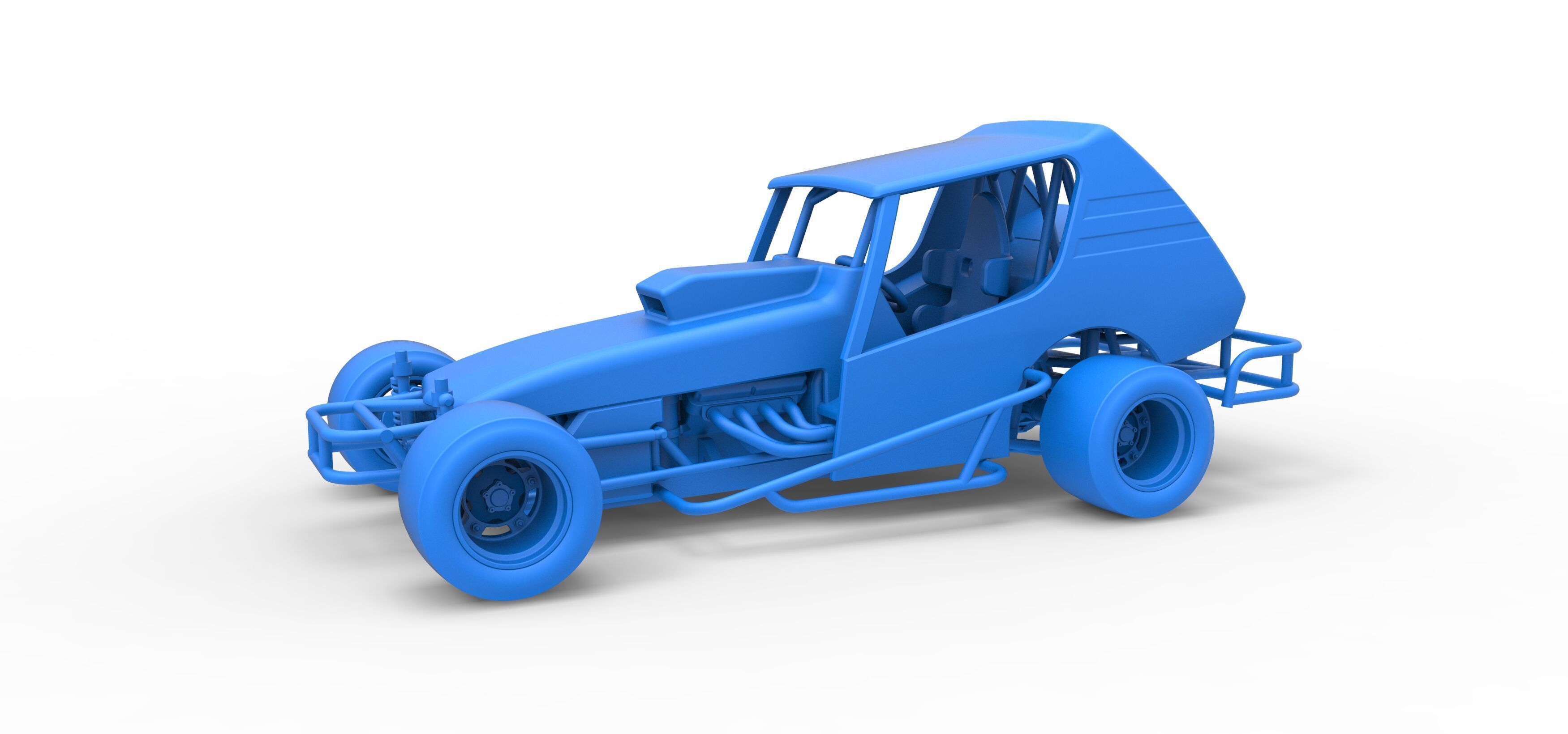 Vintage Asphalt Modified stock car V6 Scale 1 to 25 3D print model_22
