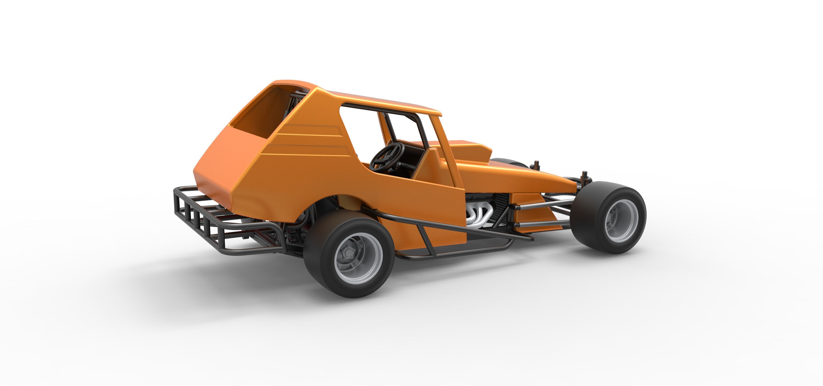 Vintage Asphalt Modified stock car V6 Scale 1 to 25 3D print model_18