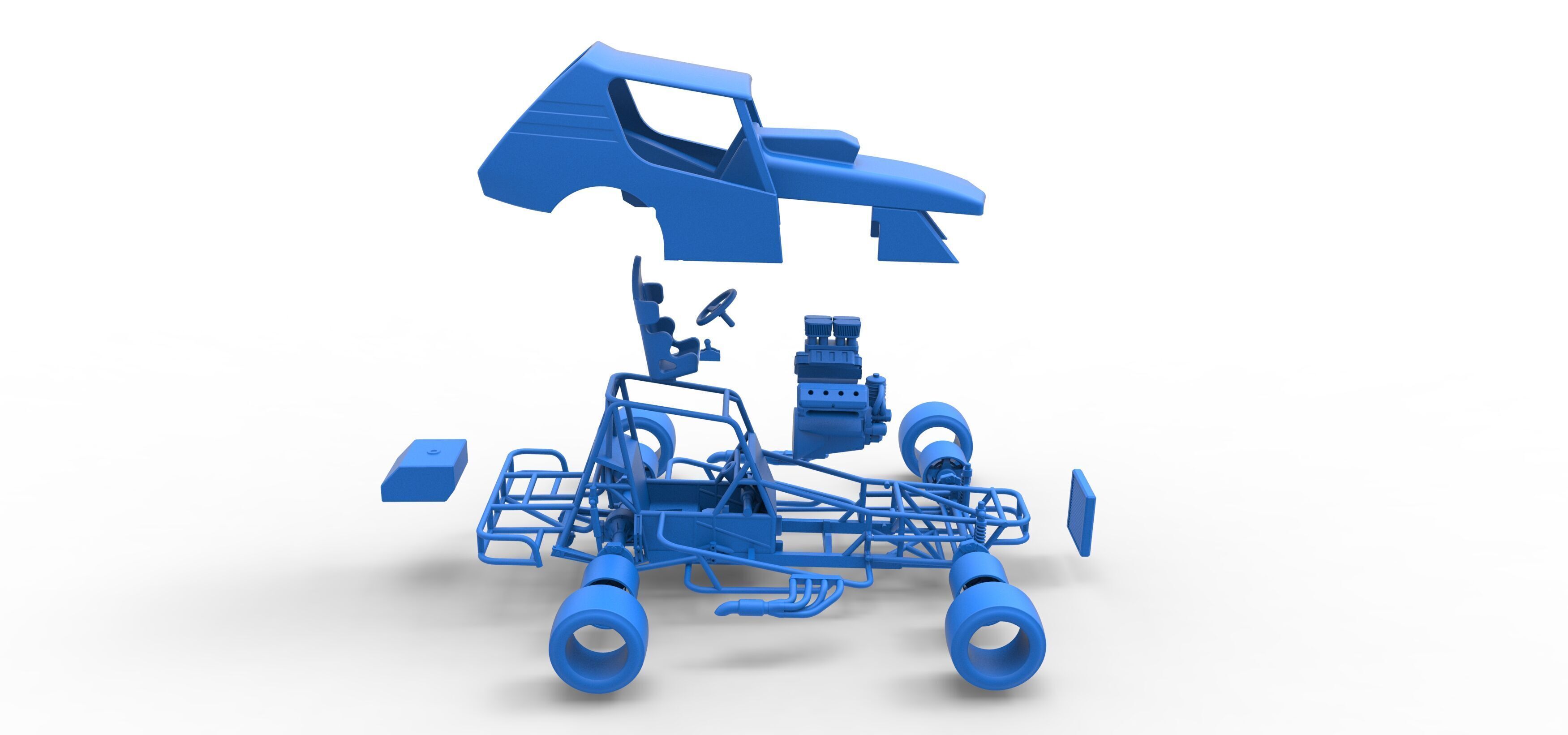 Vintage Asphalt Modified stock car V6 Scale 1 to 25 3D print model_47