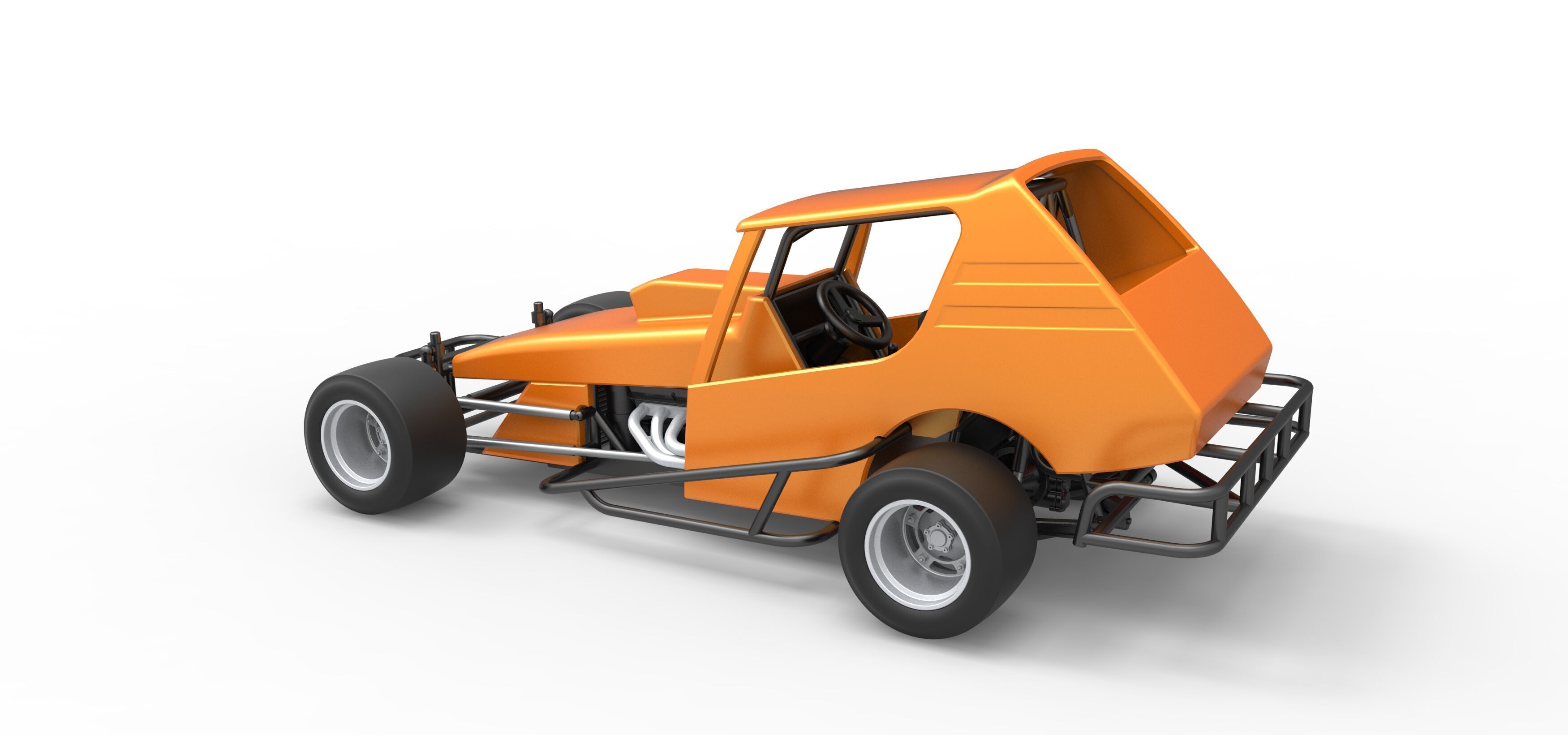 Vintage Asphalt Modified stock car V6 Scale 1 to 25 3D print model_12