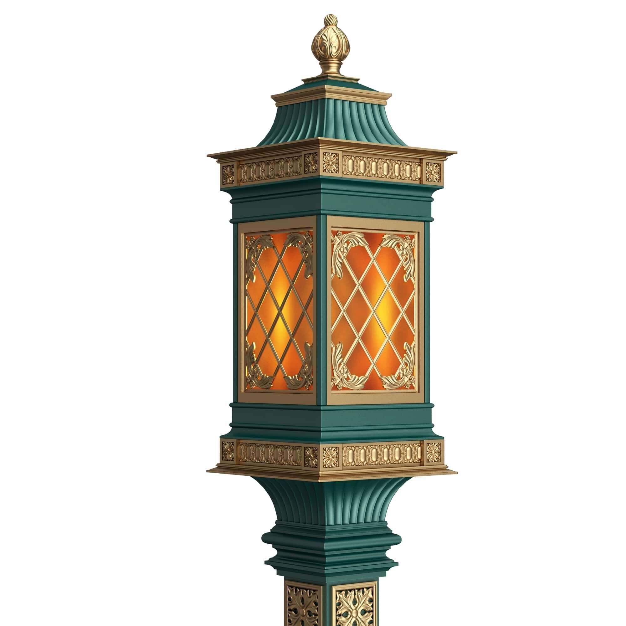 Classic Street Lights Collection 02 Low-poly 3D model_15