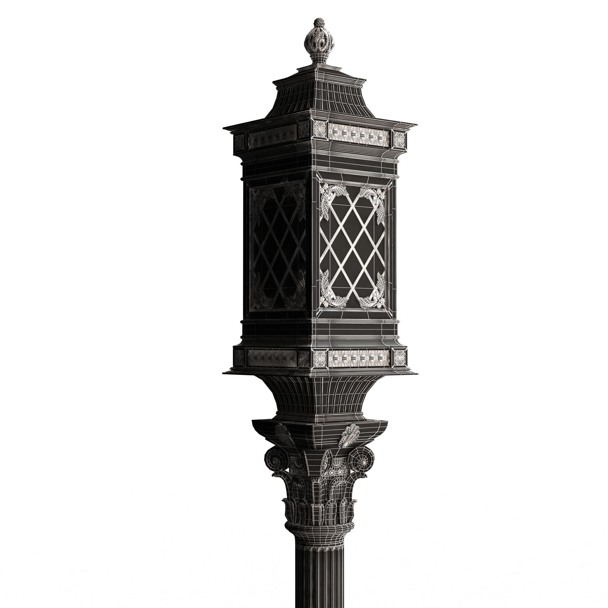Classic Street Lights Collection 02 Low-poly 3D model_32